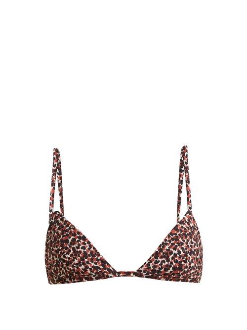 Matchesfashion.com Matteau - The Petite Triangle A B Bikini Top - Womens - Brown Print