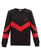 Matchesfashion.com Givenchy - Logo-embroidered Chevron Cotton Sweatshirt - Mens - Black Red