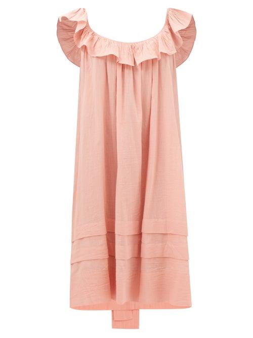 Loup Charmant - Cirrus Ruffled Organic-cotton Dress - Womens - Pink
