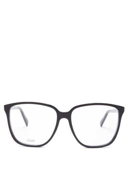 Ladies Accessories Celine Eyewear - Oversized Square Acetate Glasses - Womens - Black