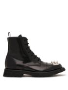 Alexander Mcqueen - Spiked Leather Boots - Mens - Black