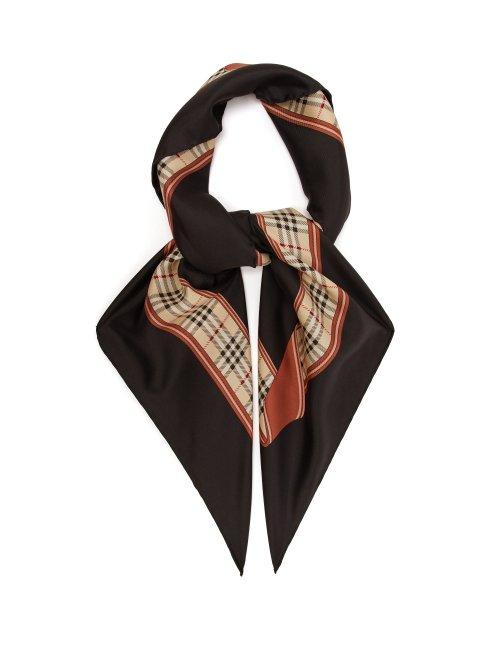Matchesfashion.com Burberry - Archive Print Silk Scarf - Womens - Black