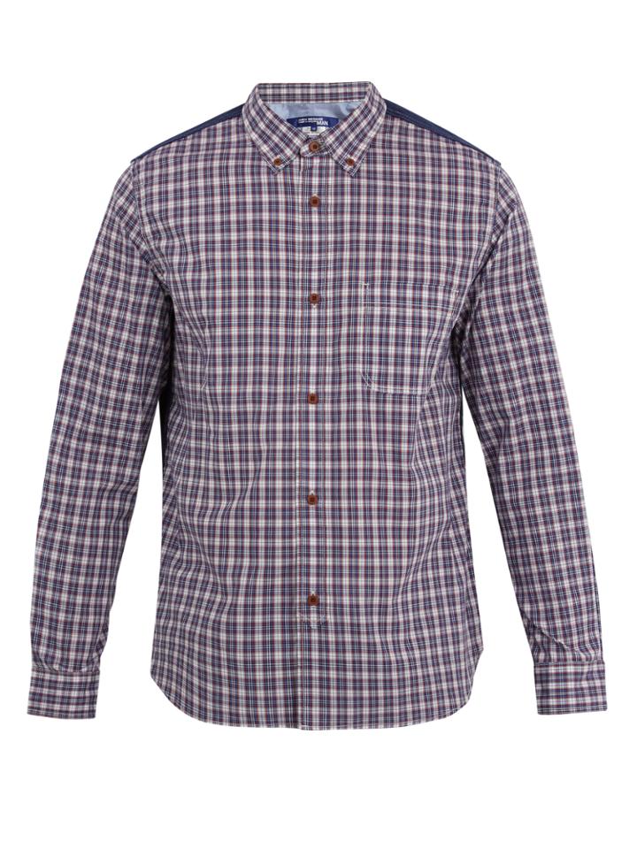 Junya Watanabe Contrast-panel Checked Cotton Shirt