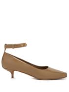 Matchesfashion.com Burberry - Dill Patent Leather Kitten Heels - Womens - Beige