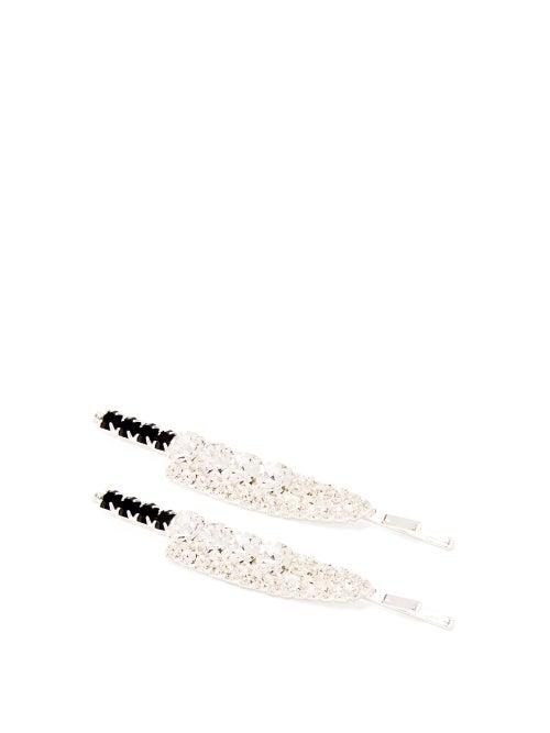Matchesfashion.com Art School - Dagger Crystal-embellished Hair Clips - Womens - Crystal