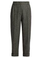 Dolce & Gabbana High-waisted Herringbone-tweed Cropped Trousers