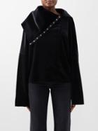 Norma Kamali - Oversized Snap-fastening Velvet Jacket - Womens - Black