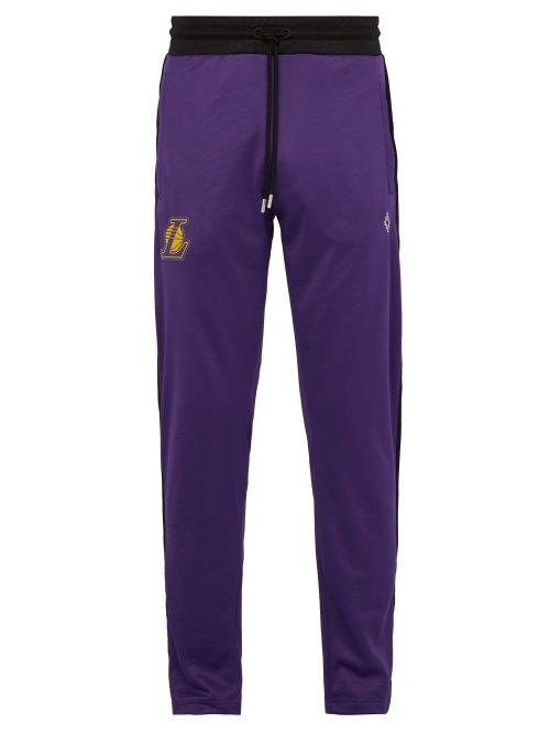 Matchesfashion.com Marcelo Burlon - La Lakers Side Stripe Track Pants - Mens - Black Purple