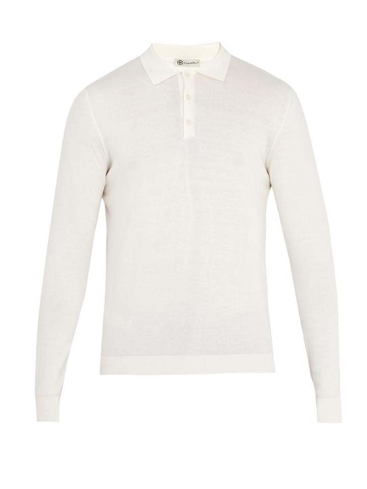 Connolly Long-sleeved Cotton-knit Polo Shirt