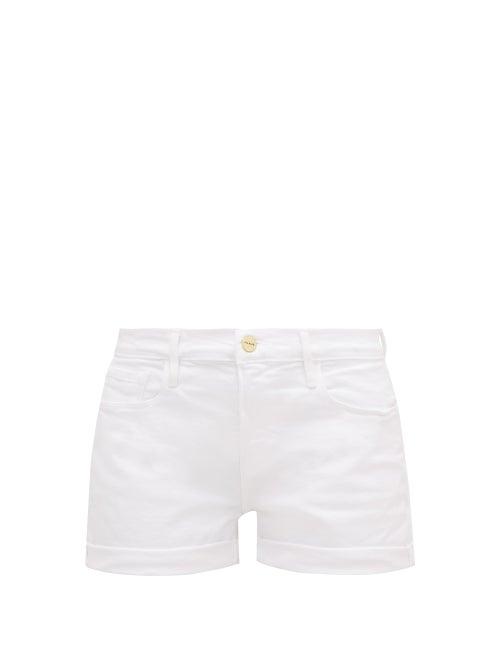 Matchesfashion.com Frame - Le Cutoff Denim Shorts - Womens - White