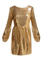 Matchesfashion.com Saloni - Camille Sequinned Mini Dress - Womens - Gold