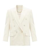 Matchesfashion.com Zimmermann - Botanica Double-breasted Wool-blend Jacket - Womens - Ivory