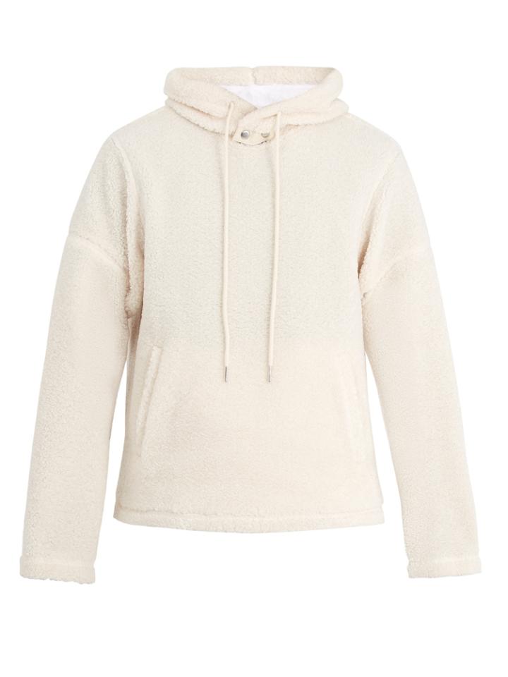 Helmut Lang Hooded Faux-shearling Sweatshirt