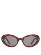 Ladies Accessories Celine Eyewear - Oval Cat-eye Tortoiseshell-acetate Sunglasses - Womens - Tortoiseshell