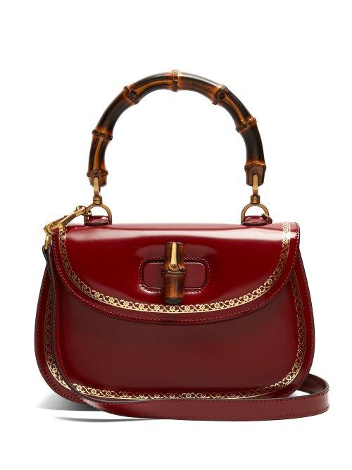 Matchesfashion.com Gucci - Bamboo Handle Leather Bag - Womens - Red