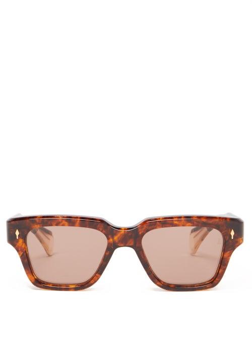 Jacques Marie Mage - Fellini Square Tortoiseshell Acetate Sunglasses - Mens - Brown