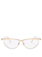 Matchesfashion.com Le Specs - Teleport Ya Cat Eye Metal Glasses - Womens - Clear Multi