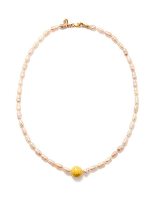 Alison Lou - Don't Worry Diamond, Pearl & 14kt Gold Necklace - Womens - Pearl