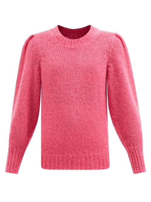 Isabel Marant - Emma Pleated-shoulder Mohair-blend Sweater - Womens - Pink