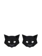 Matchesfashion.com Miu Miu - Cat Crystal Embellished Earrings - Womens - Black
