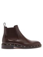 Matchesfashion.com Valentino - Rockstud Beatle Leather Chelsea Boots - Mens - Brown