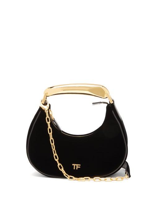 Tom Ford - Bianca Metal-handle Velvet Shoulder Bag - Womens - Black