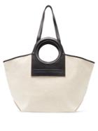 Matchesfashion.com Hereu - Cala Medium Leather-trimmed Canvas Tote Bag - Womens - Black Multi