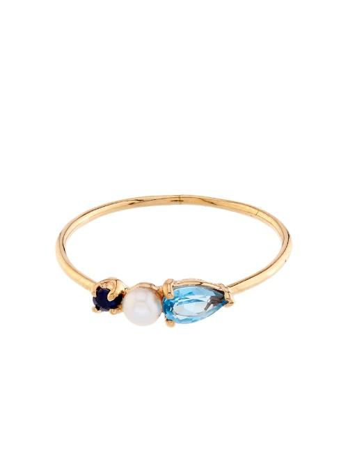 Loren Stewart Sapphire, Pearl, Topaz & Yellow-gold Ring