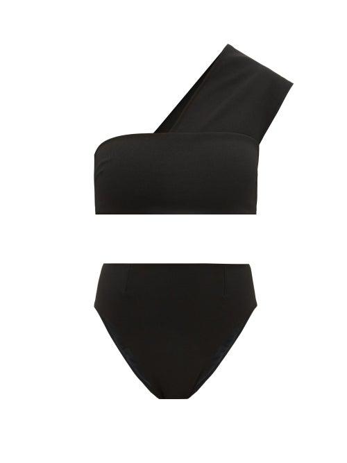 Matchesfashion.com Haight - One-shoulder Crepe Bikini - Womens - Black