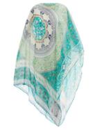 Matchesfashion.com Etro - Paisley-print Silk-chiffon Poncho - Womens - Blue Print