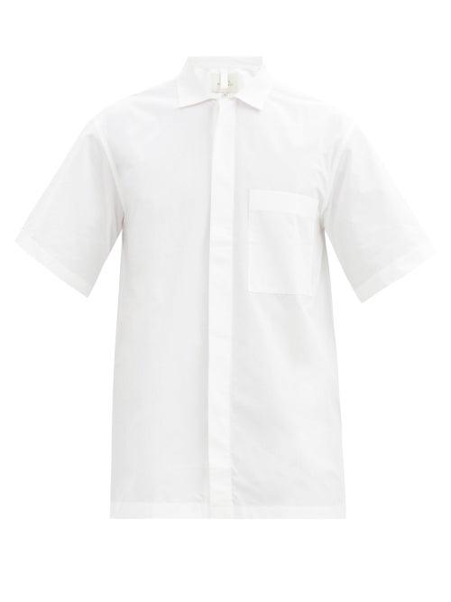Matchesfashion.com Studio Nicholson - Short-sleeved Cotton Shirt - Mens - White