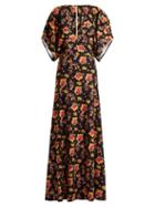 Matchesfashion.com Dodo Bar Or - Beverly Floral Print Crepe Dress - Womens - Black Multi