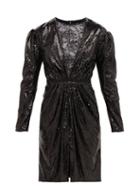 Matchesfashion.com Giambattista Valli - Lace And Sequin Mini Dress - Womens - Black