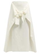 Matchesfashion.com Joseph - Perrin Tie Front Cotton Blend Poplin Skirt - Womens - White