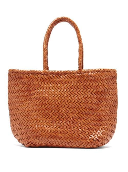 Matchesfashion.com Dragon Diffusion - Grace Double Jump Woven-leather Tote Bag - Womens - Tan