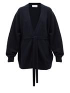 Matchesfashion.com Raey - Shawl Belted Cashmere Cardigan - Womens - Navy