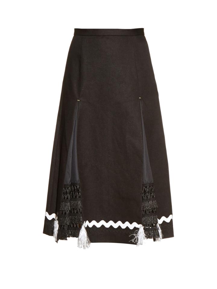 Toga Ribbon-trimmed Bonded-linen Skirt