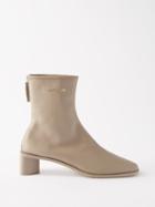 Acne Studios - Bertine 50 Leather Ankle Boots - Womens - Light Beige