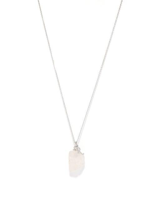 Mens Jewellery Raf Simons - Logo-charm And Quartz Necklace - Mens - White