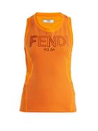 Matchesfashion.com Fendi - Logo Print Performance Tank Top - Womens - Orange