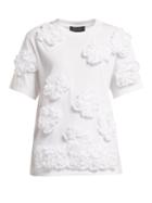 Matchesfashion.com Simone Rocha - Floral Appliqud Cotton T Shirt - Womens - White