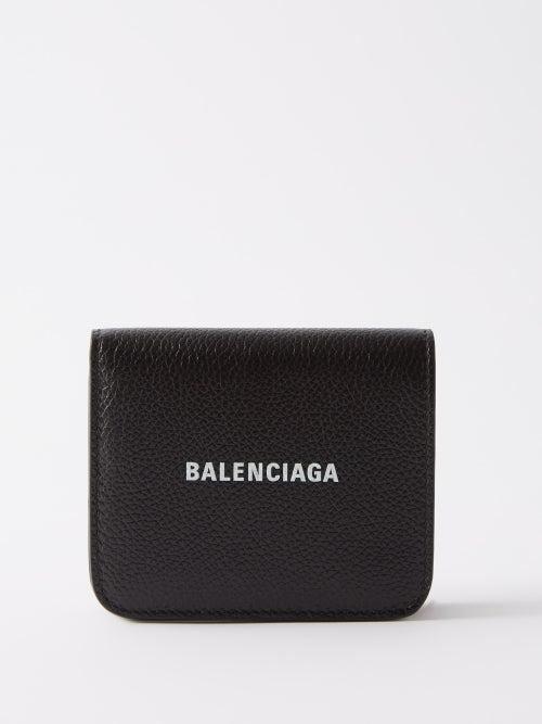 Balenciaga - Cash Grained-leather Cardholder - Womens - Black White