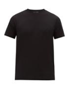 Matchesfashion.com Prada - Embroidered Logo Cotton Blend Jersey T Shirt - Mens - Black
