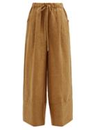 Loup Charmant - Olympia Linen Palazzo Trousers - Womens - Brown