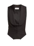 Matchesfashion.com Saint Laurent - Shawl Lapel Wool Twill Waistcoat - Womens - Black