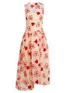 Simone Rocha Spooky Flower-embroidered Midi Dress