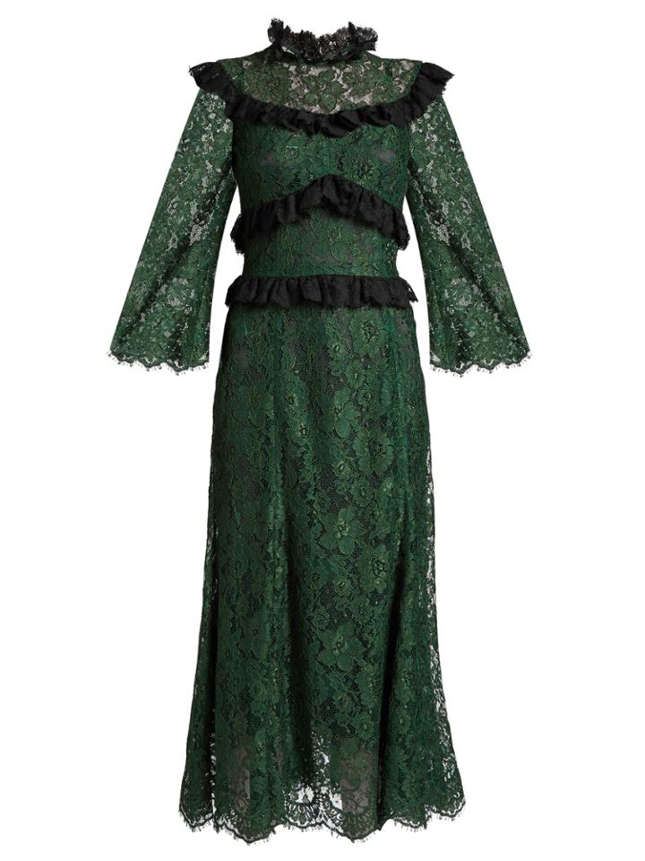 Dolce & Gabbana Ruffle-trimmed Cordonetto-lace Dress