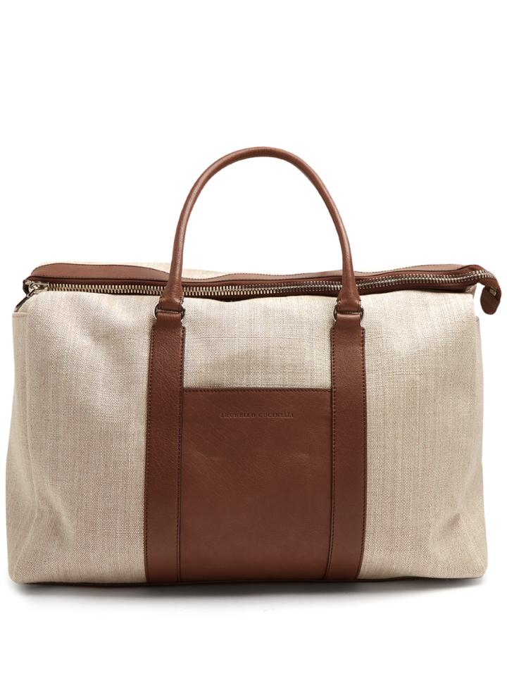 Brunello Cucinelli Canvas And Leather Tote
