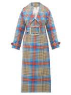 Matchesfashion.com Charles Jeffrey Loverboy - Tartan Wool Twill Trench Coat - Womens - Beige Multi