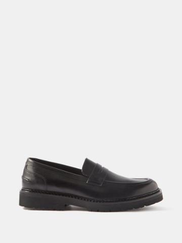 Vinnys - Richee Leather Penny Loafers - Mens - Black